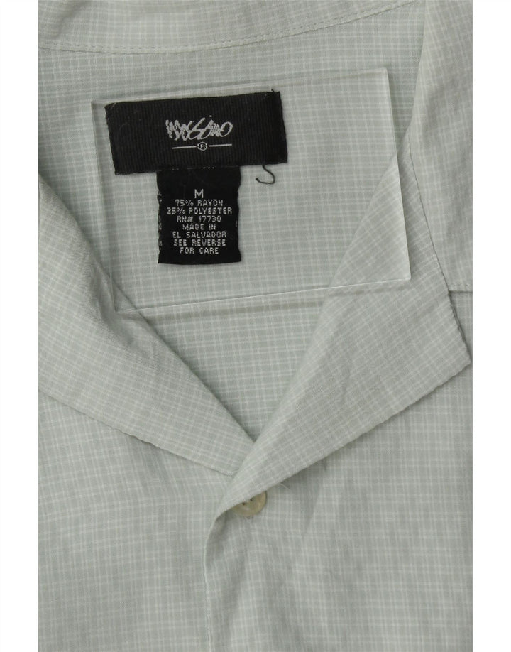 MOSSIMO Mens Short Sleeve Shirt Medium Grey Check Rayon Vintage Mossimo and Second-Hand Mossimo from Messina Hembry 