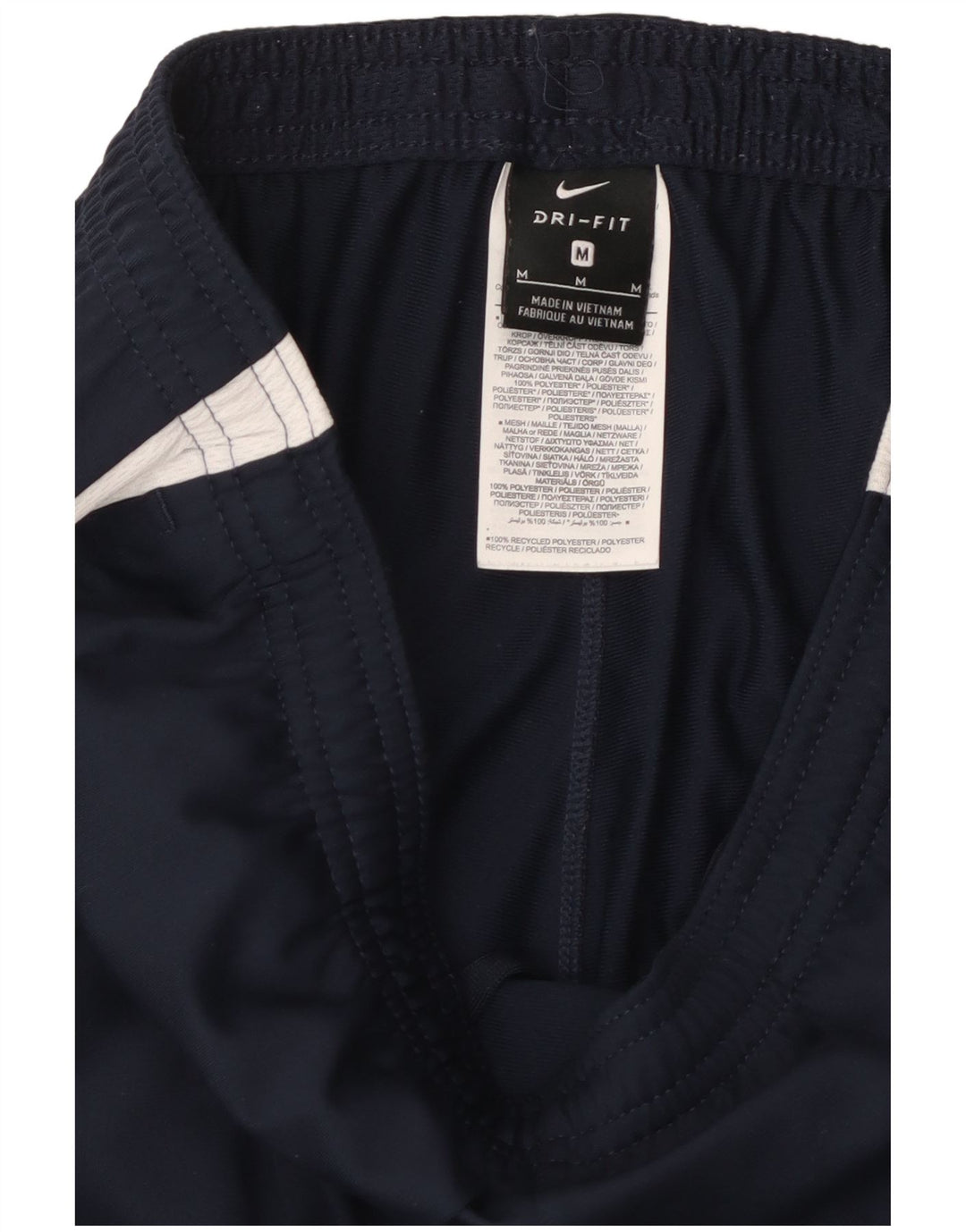 NIKE Mens Dri Fit Tracksuit Trousers Medium  Navy Blue Colourblock