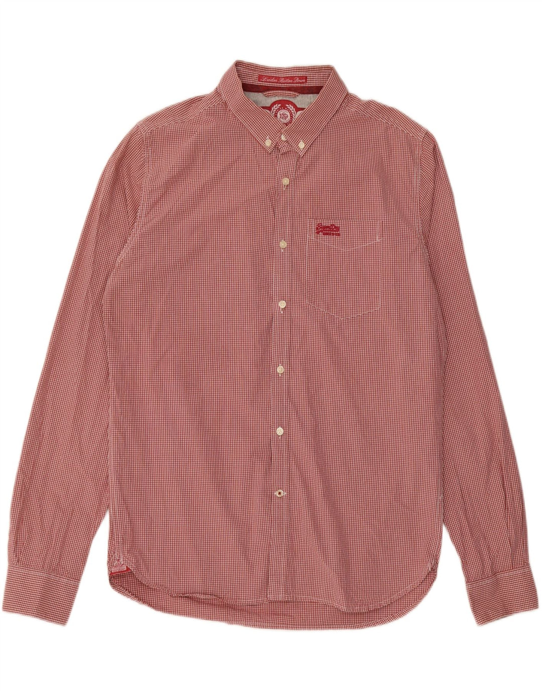 SUPERDRY Mens Shirt XL Red Gingham Cotton