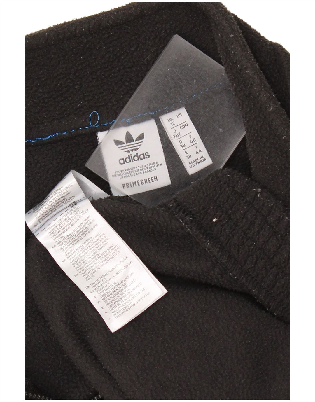 Adidas Womens Zip Neck Oversized Fleece Jumper UK 12 Medium Black Polyester