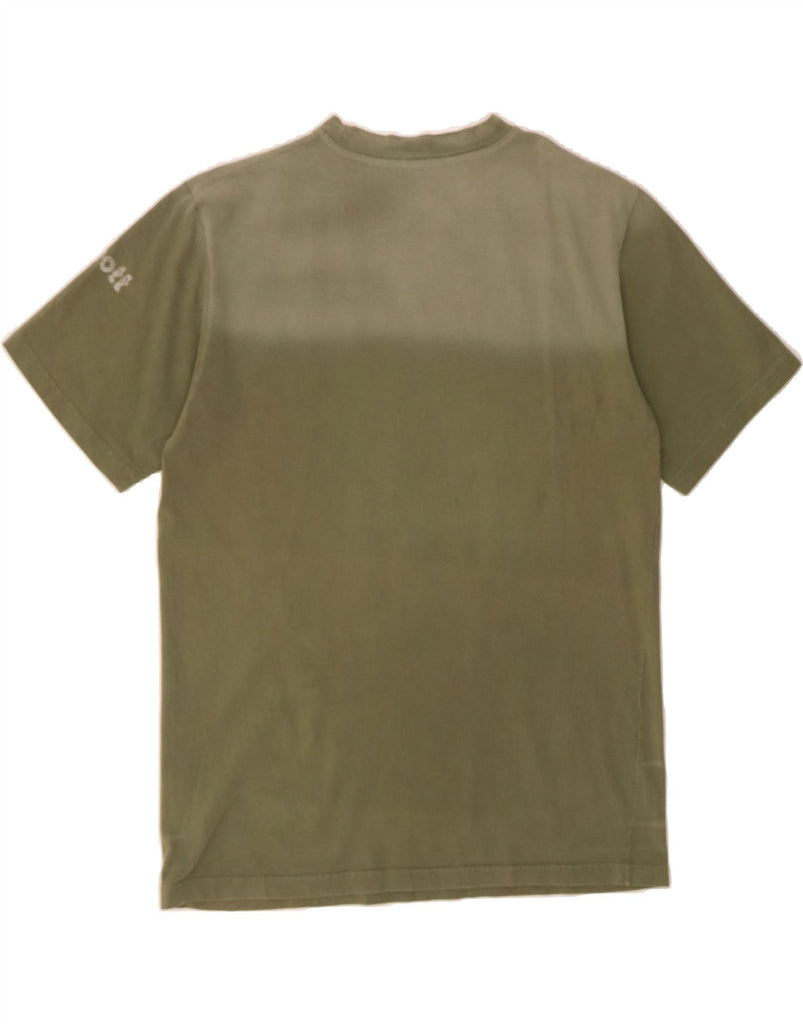 SCHOTT Mens Graphic T-Shirt Top Small Khaki Cotton Vintage Schott and Second-Hand Schott from Messina Hembry 