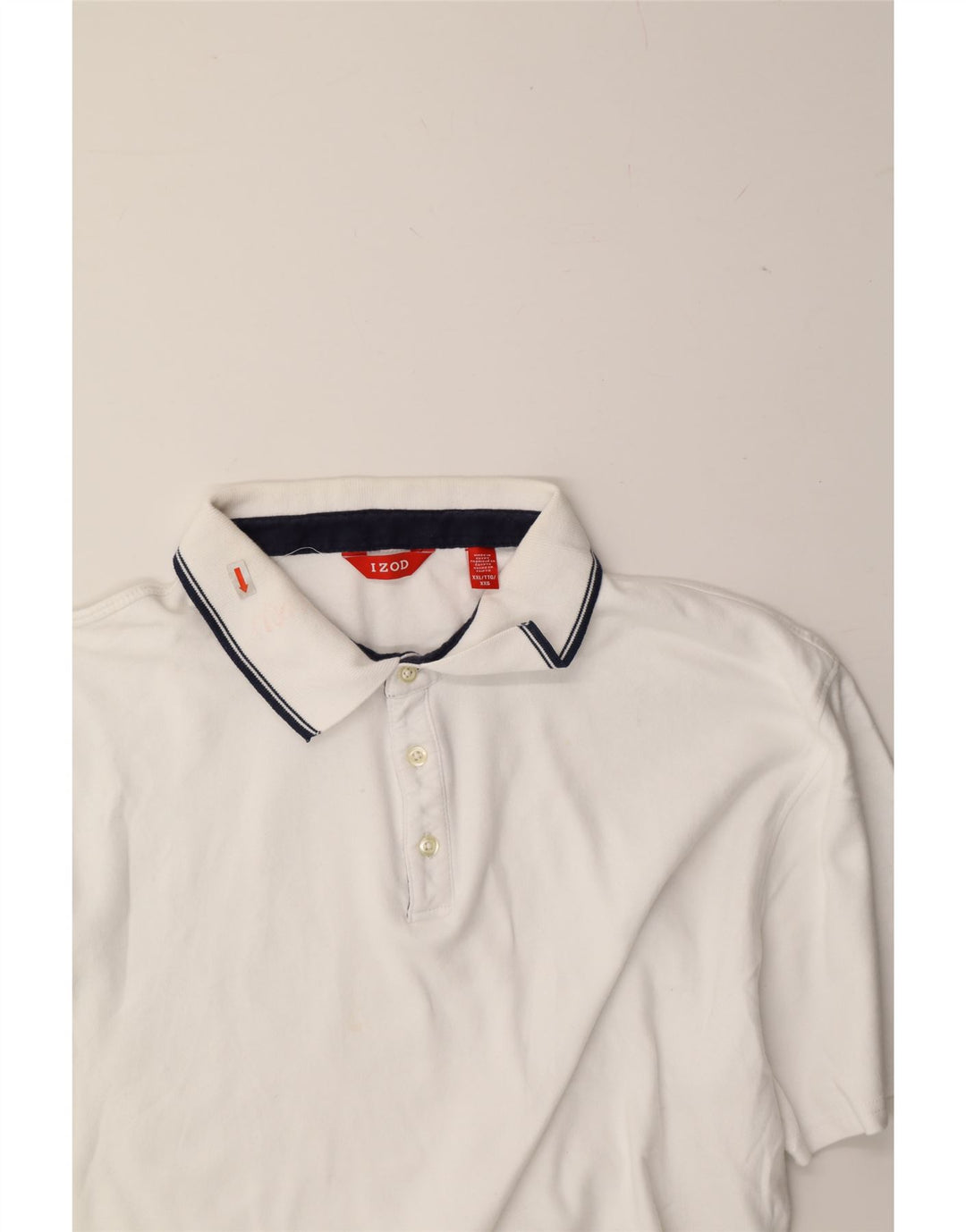 IZOD Mens Polo Shirt 2XL White Cotton Vintage Izod and Second-Hand Izod from Messina Hembry 