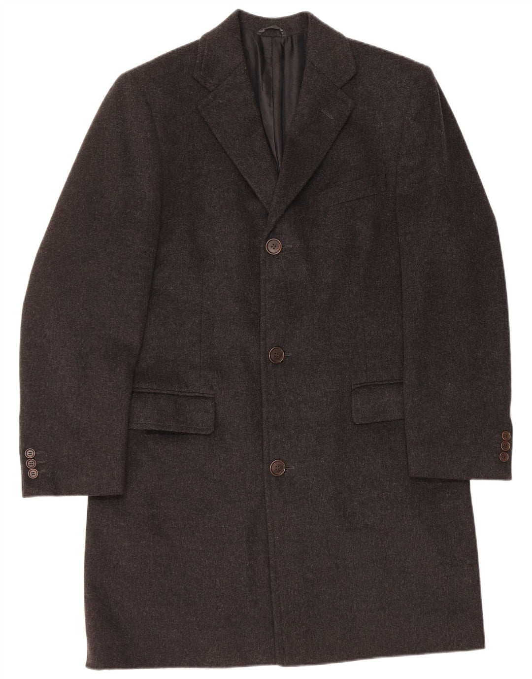 Vintage Mens Overcoat IT 50 Large Black Wool