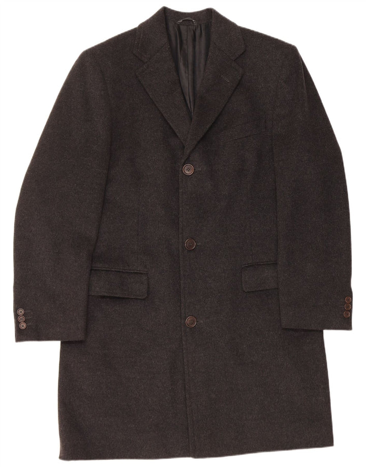 Vintage Mens Overcoat IT 50 Large Black Wool