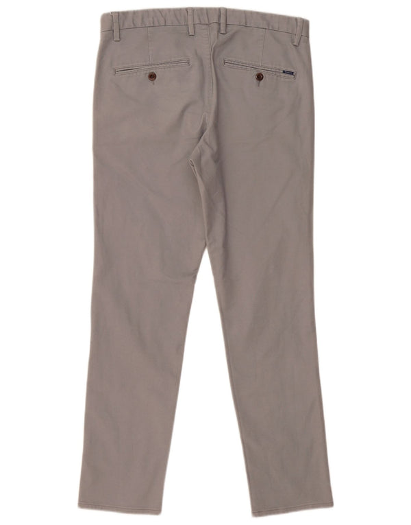 GANT Mens Hallden Slim Chino Trousers W32 L30 Grey Cotton