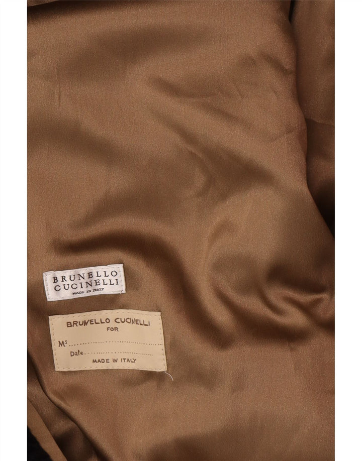 BRUNELLO CUCINELLI Womens Double Breasted Coat EU 40 Small Black Classic