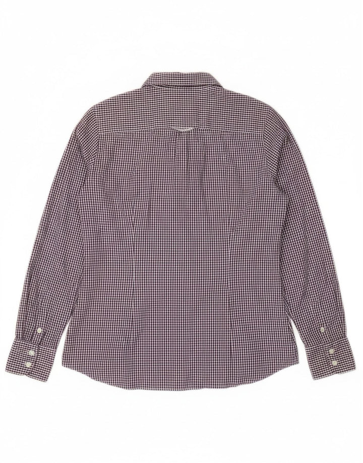 TOMMY HILFIGER Womens Shirt US 8 Medium Purple Gingham Cotton