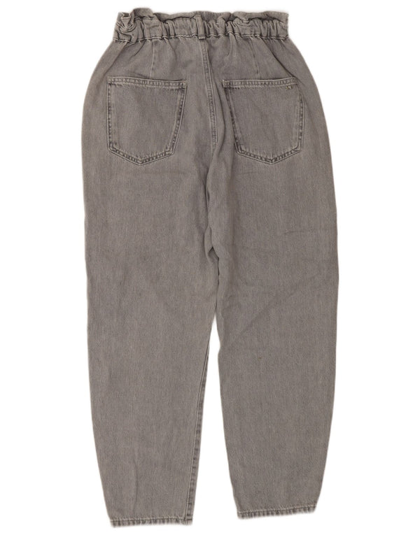 Zara Womens Crop High Waist Tapered Jeans EU 38 Small W28 L26 Grey Cotton