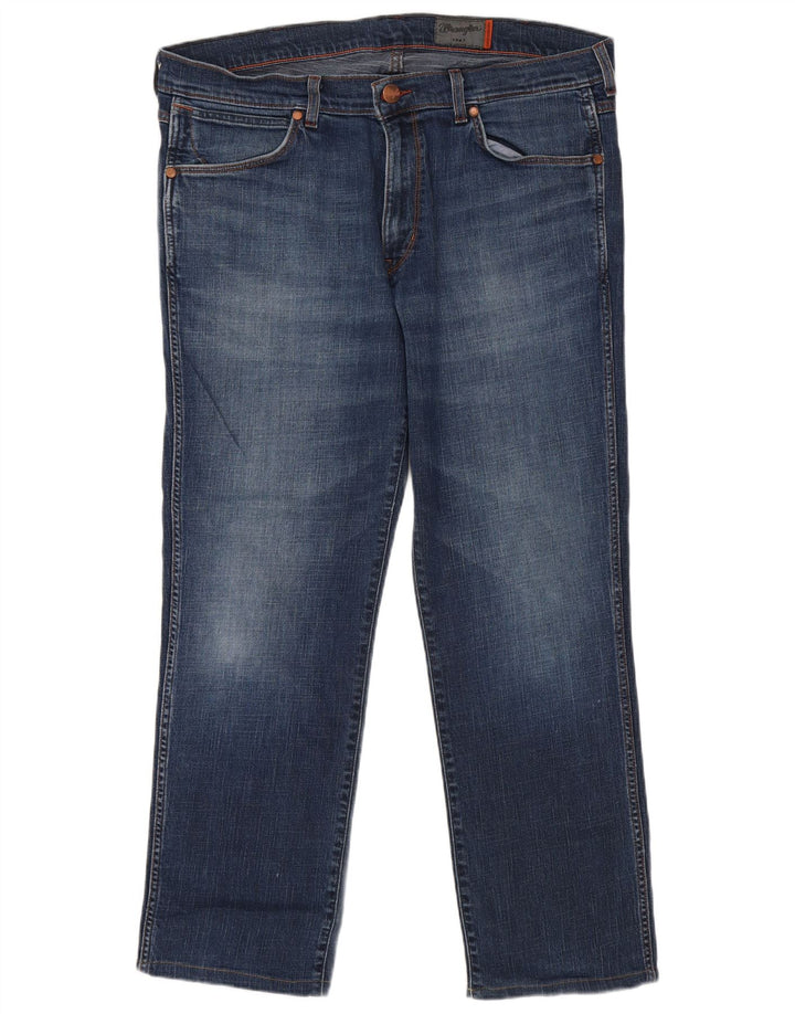 Wrangler Mens Straight Jeans W38 L29 Navy Blue