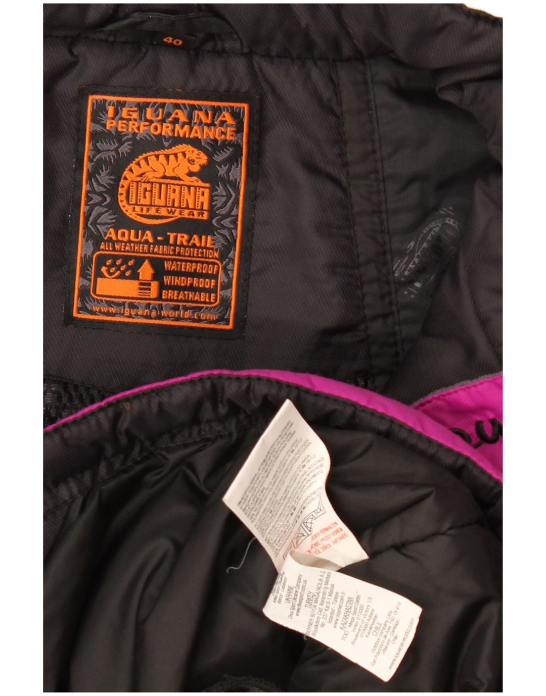 Iguana Womens Hooded Ski Jacket EU 40 Medium Pink Colourblock Polyester