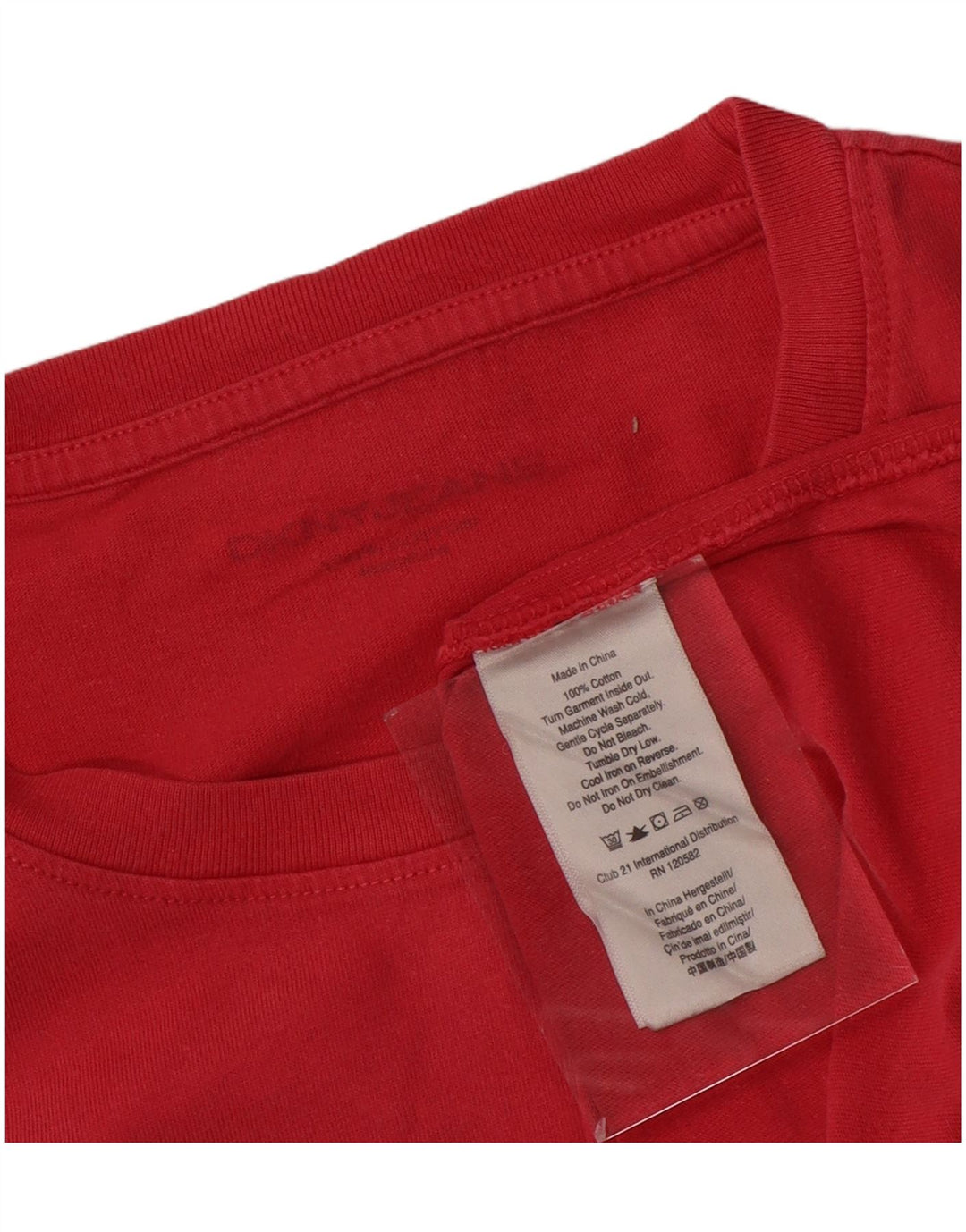 Dkny Mens Graphic T-Shirt Top Medium Red Cotton