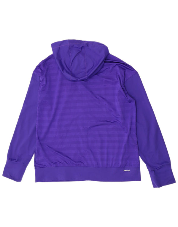 Adidas Womens Climacool Zip Hoodie Sweater UK 20/22 XL Purple Striped