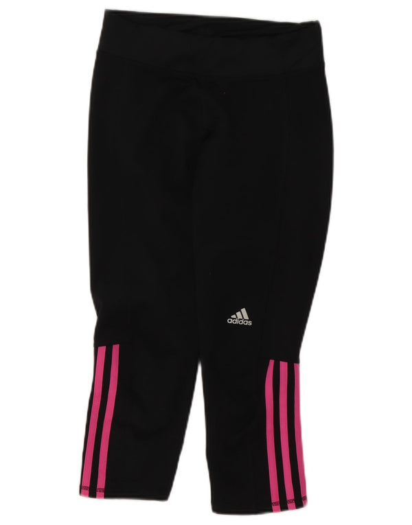 Adidas Womens Capri Leggings UK 8 Small Black Polyester