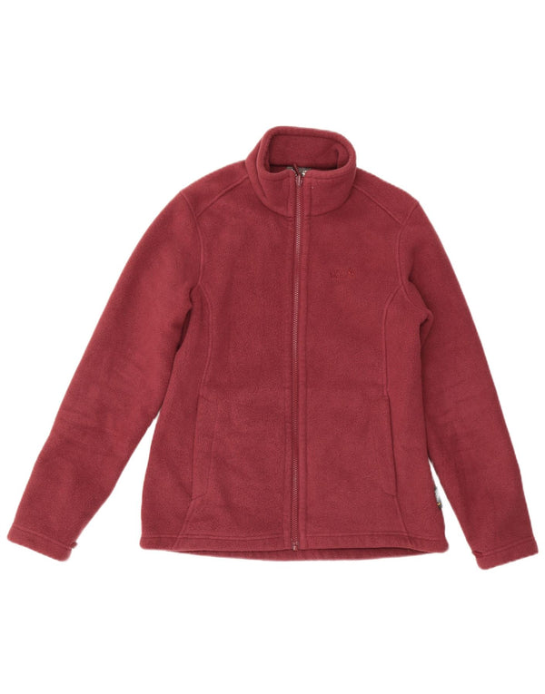 Jack Wolfskin Womens Fleece Jacket UK 10/12 Medium Burgundy Polyester