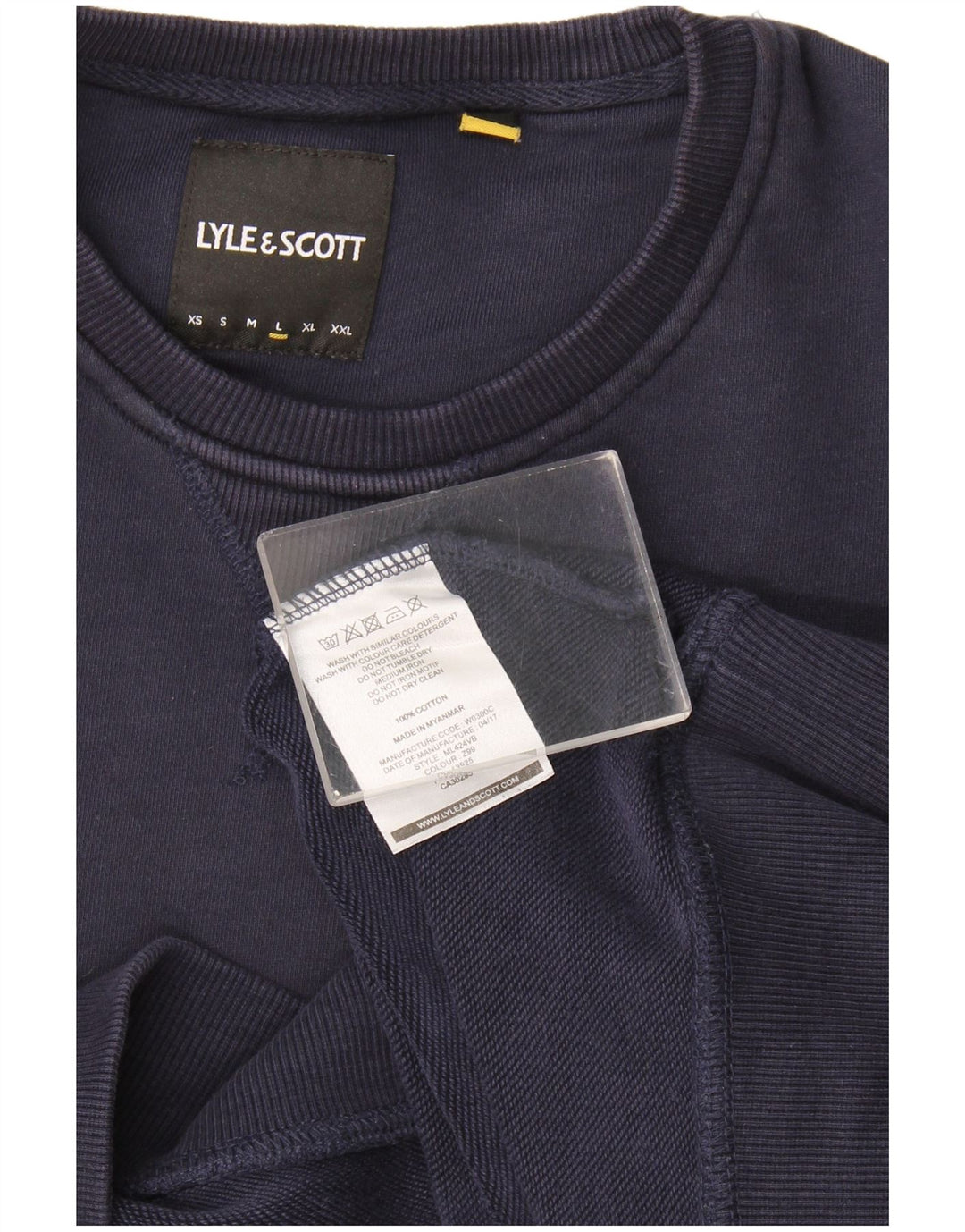 Lyle & Scott Mens Sweatshirt Jumper Large Navy Blue Cotton