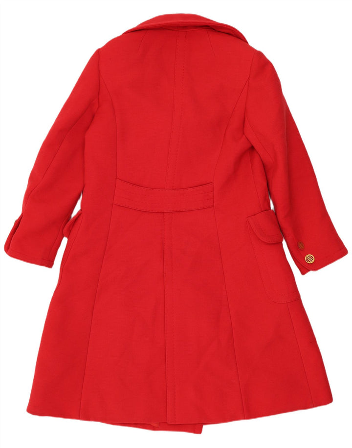 Vintage Womens Double Breasted Coat UK 12 Medium Red