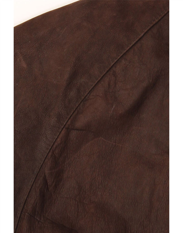 VINTAGE Mens Leather Jacket UK 42 XL Brown Leather