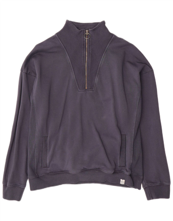 Fat Face Mens Zip Neck Sweatshirt Jumper Medium Navy Blue
