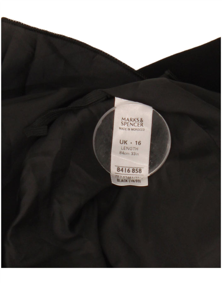 Marks & Spencer Womens A-Line Skirt UK 16 Large W33 Black Polyester