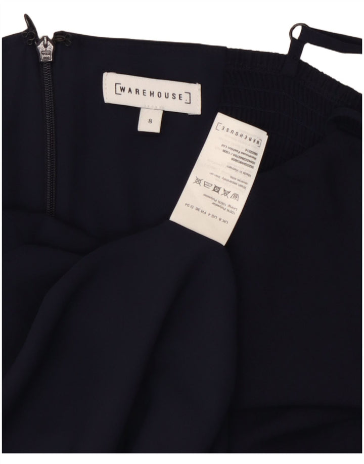 WAREHOUSE Womens Slip Dress UK 8 Small  Navy Blue Polyester