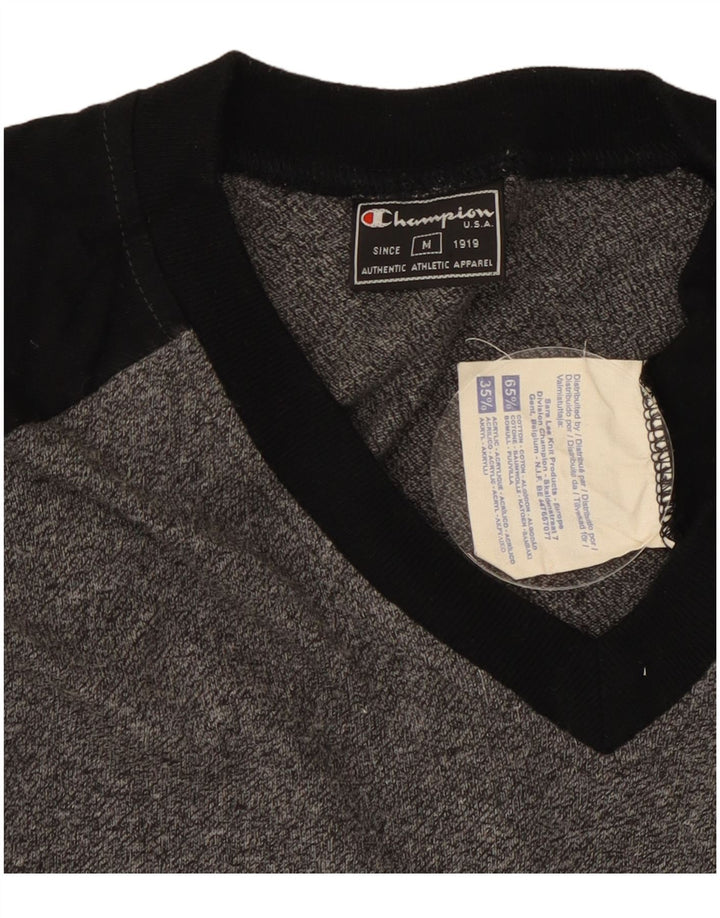 Champion Mens T-Shirt Top Medium Grey Colourblock Cotton