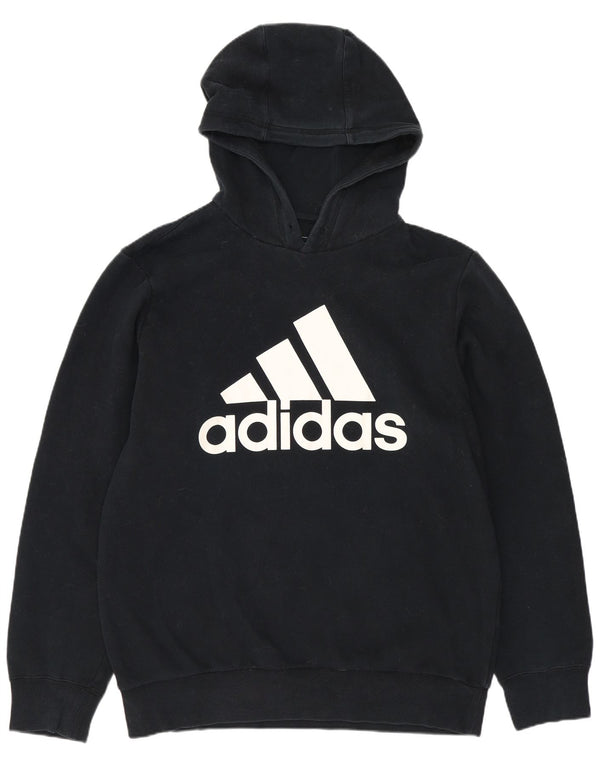 ADIDAS Mens Graphic Hoodie Jumper Medium Black Cotton