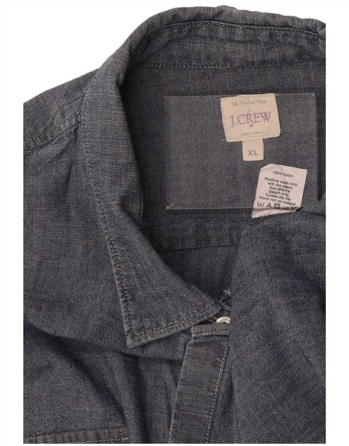 J. CREW Womens Denim Shirt UK 18 XL Navy Blue Cotton