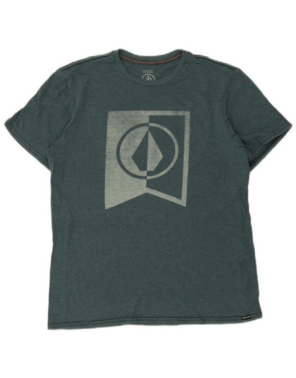 Volcom Mens Modern Fit Graphic T-Shirt Top Medium Green Cotton