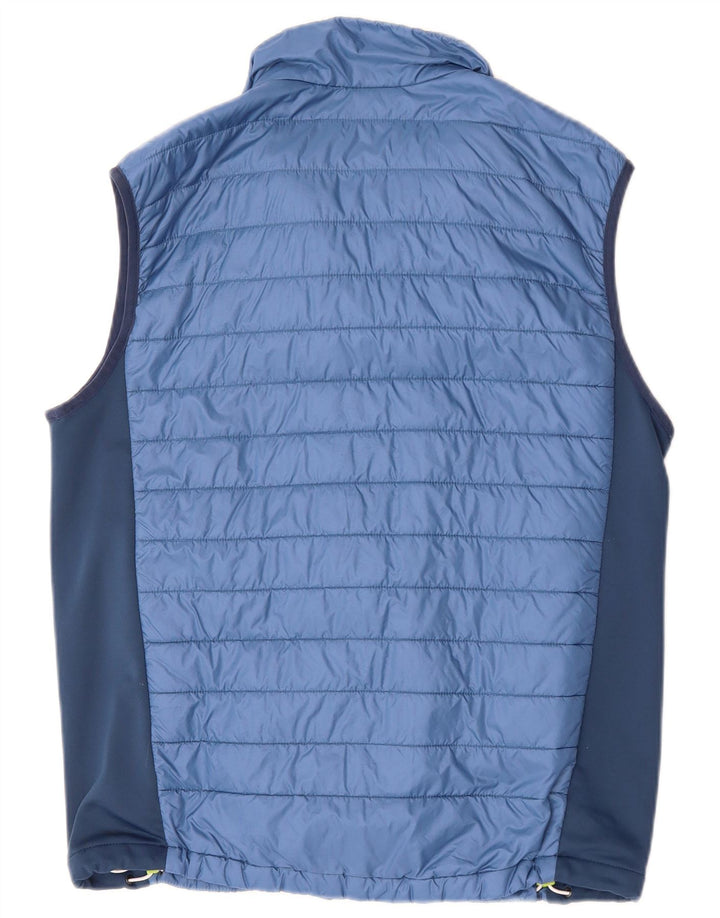 JACK WOLFSKIN Mens Padded Gilet UK 40 Large Blue Colourblock Polyester