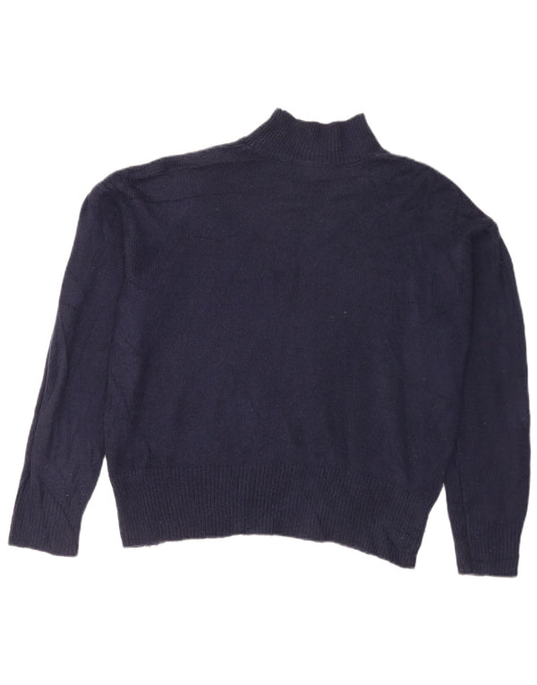 Marks & Spencer Womens Turtle Neck Jumper Sweater UK 14 Medium Navy Blue