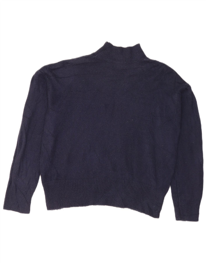 Marks & Spencer Womens Turtle Neck Jumper Sweater UK 14 Medium Navy Blue