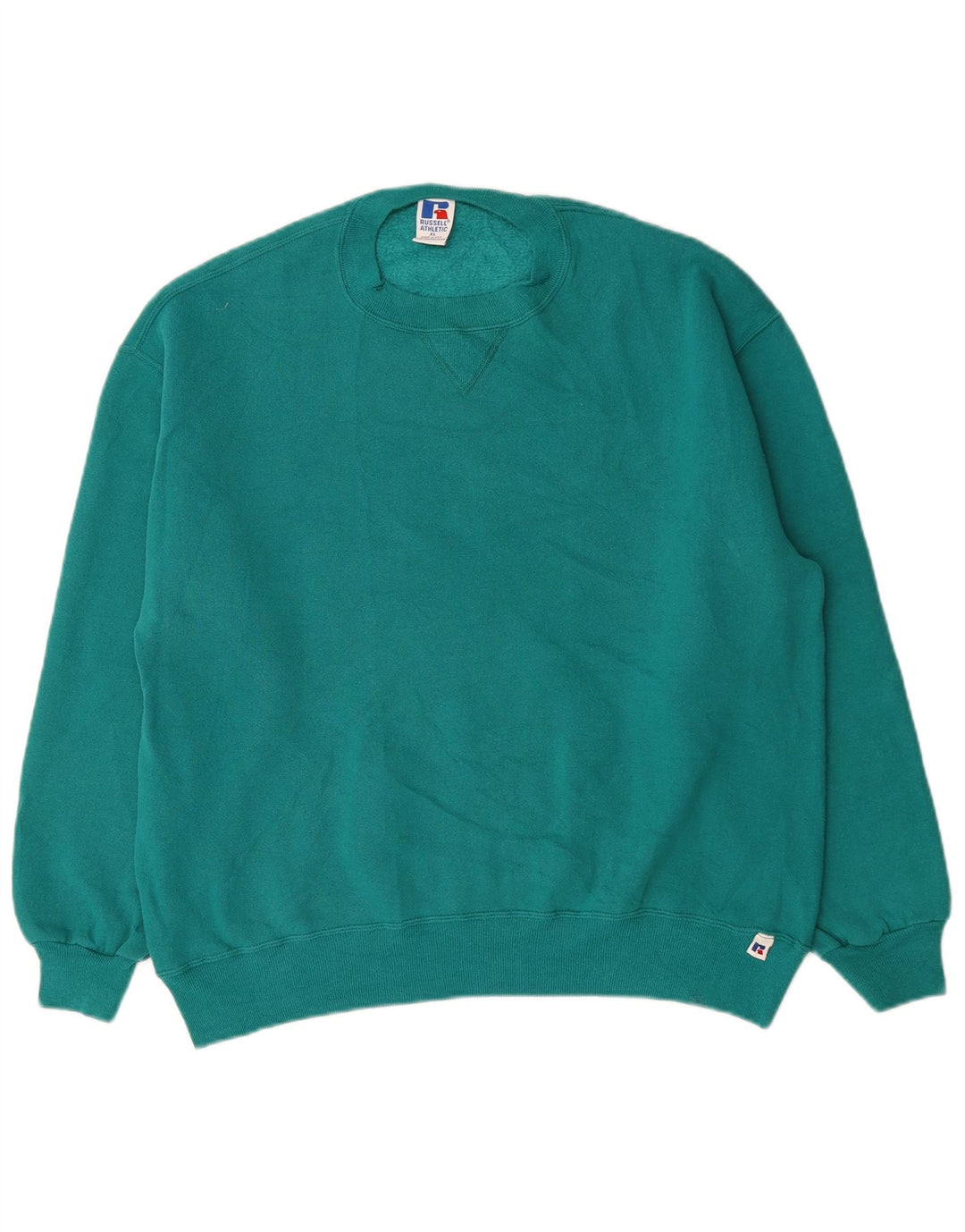 RUSSELL ATHLETIC Mens Sweatshirt Jumper XL Green Cotton