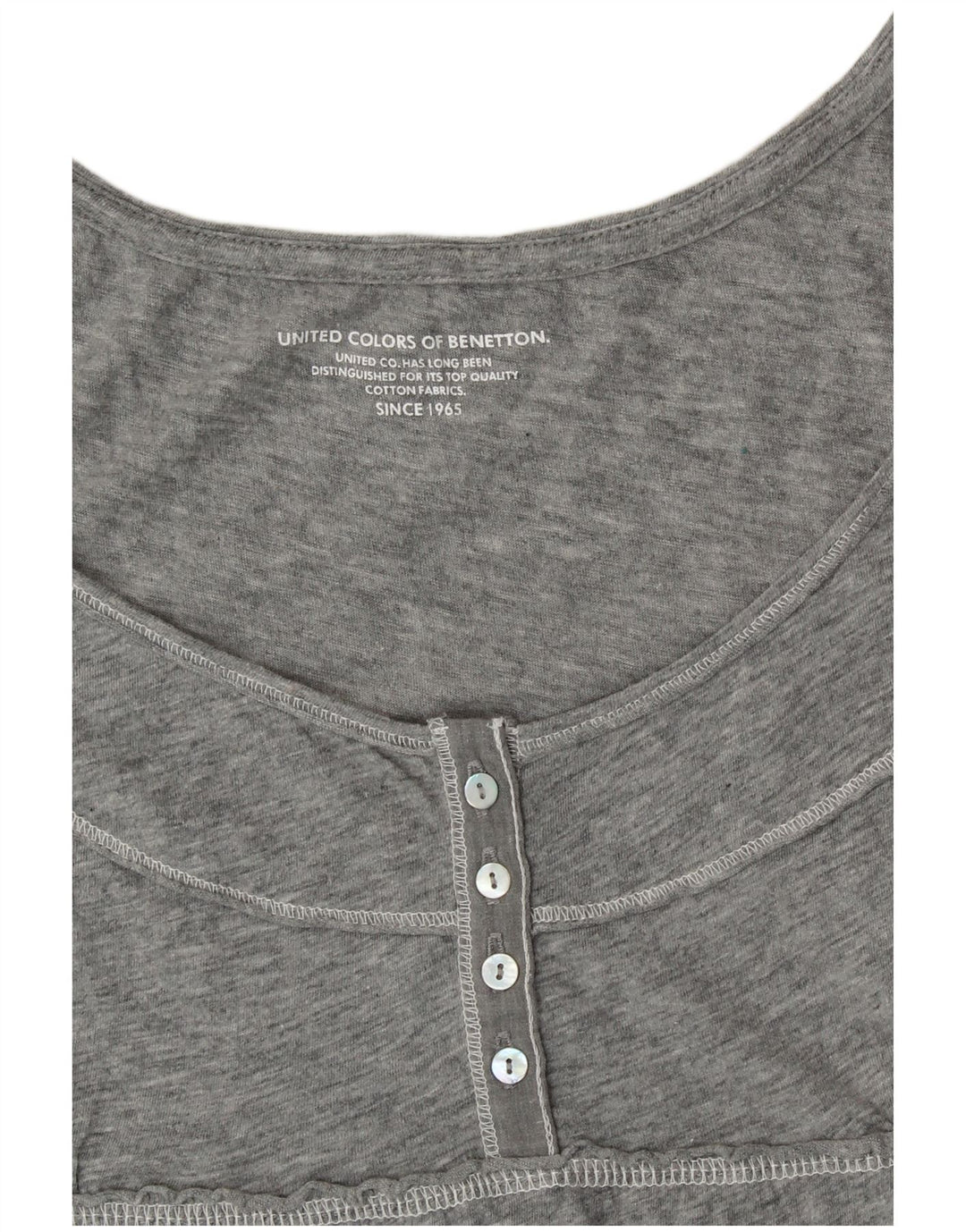 BENETTON Womens Blouse Top UK 10 Small Grey Floral