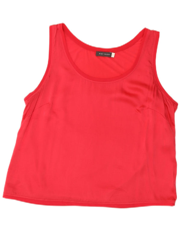 MINT VELVET Womens Vest Top UK 14 Large Pink Silk