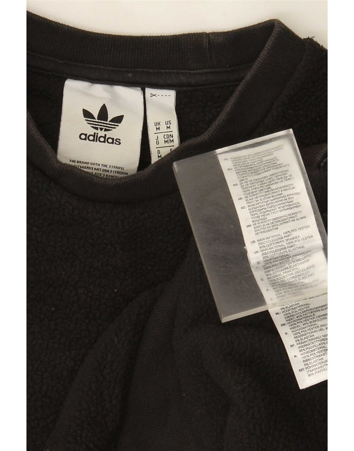 Adidas Mens Graphic Fleece Jumper Medium Black Polyester