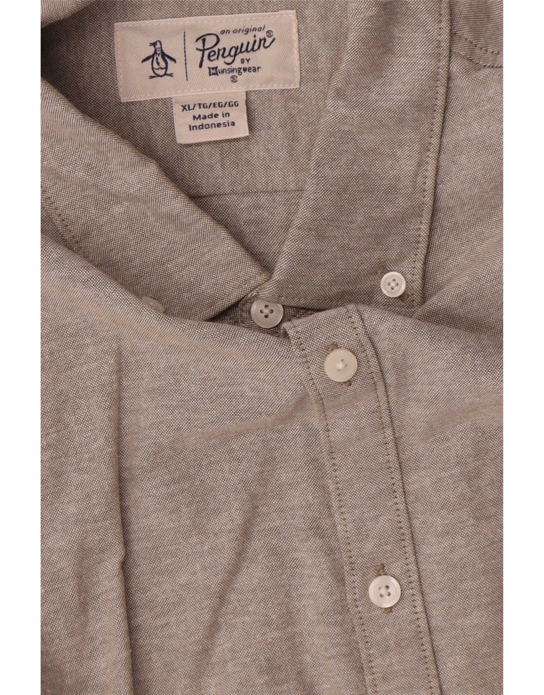 Penguin Mens Shirt XL Grey Cotton