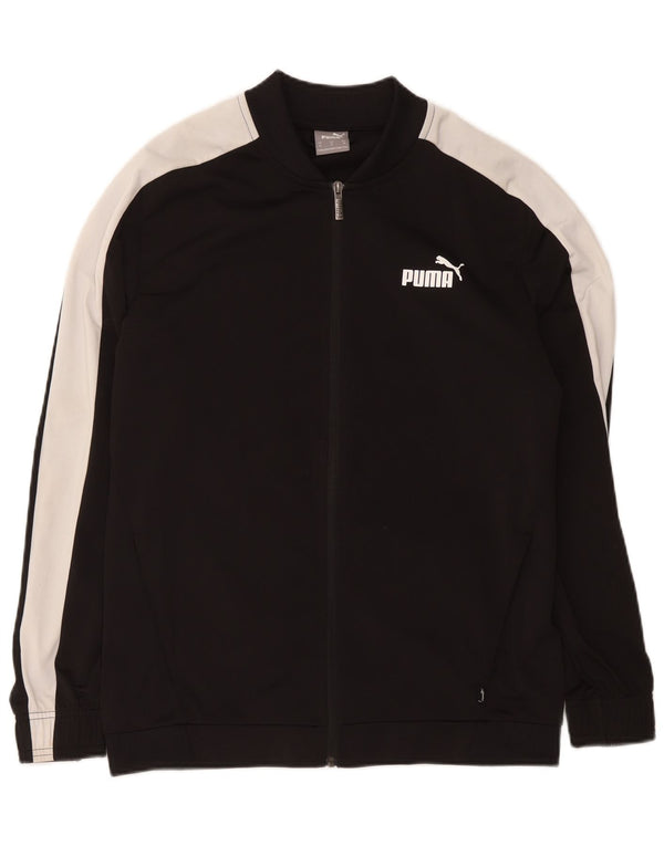 Puma Mens Tracksuit Top Jacket Medium Black Colourblock Polyester