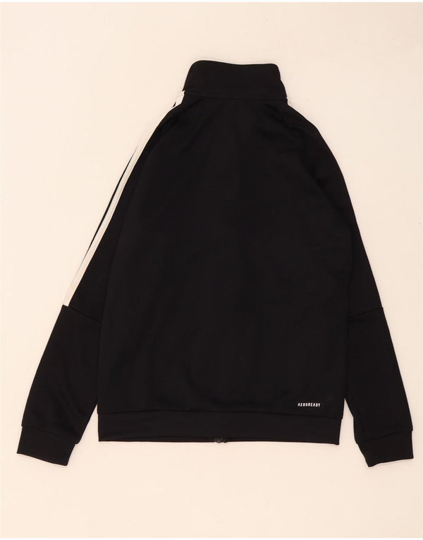 Adidas Boys Aeroready Tracksuit Top Jacket 11-12 Years Black Polyester