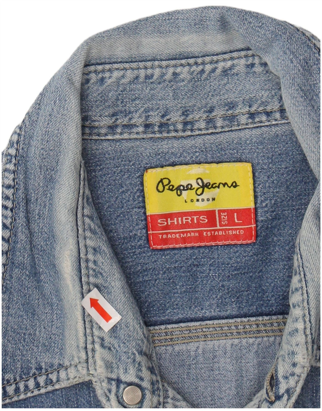 PEPE JEANS Mens Denim Shirt Large Blue Cotton