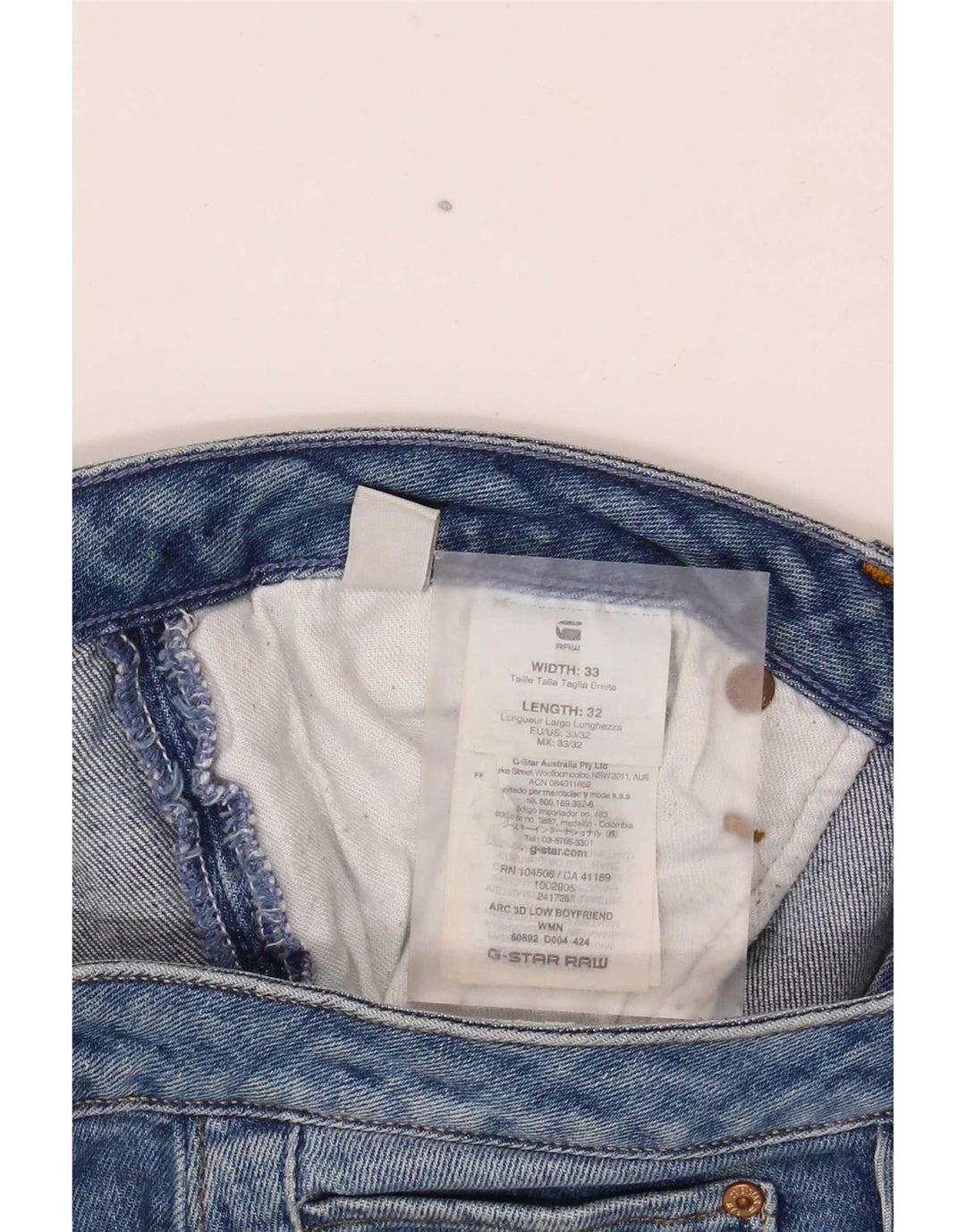 G-Star Mens Slim Jeans W33 L28 Blue Cotton