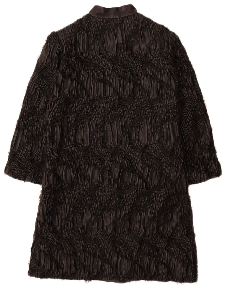 Carnet Womens Leather Coat UK 8 Small Black