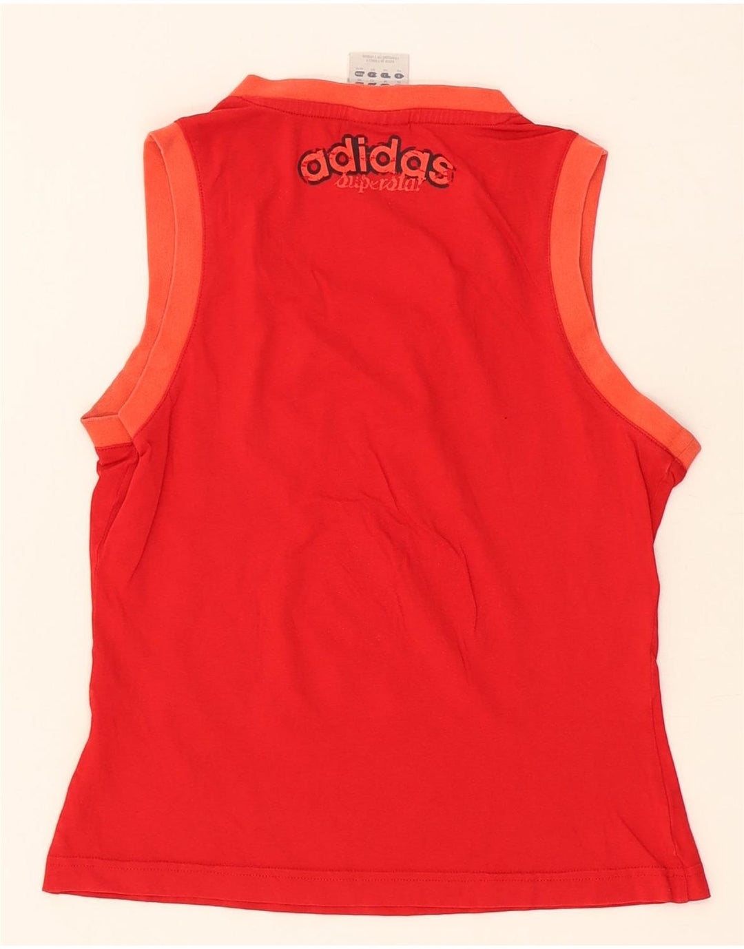 Adidas Womens Graphic Vest Top UK 14 Medium  Red Cotton