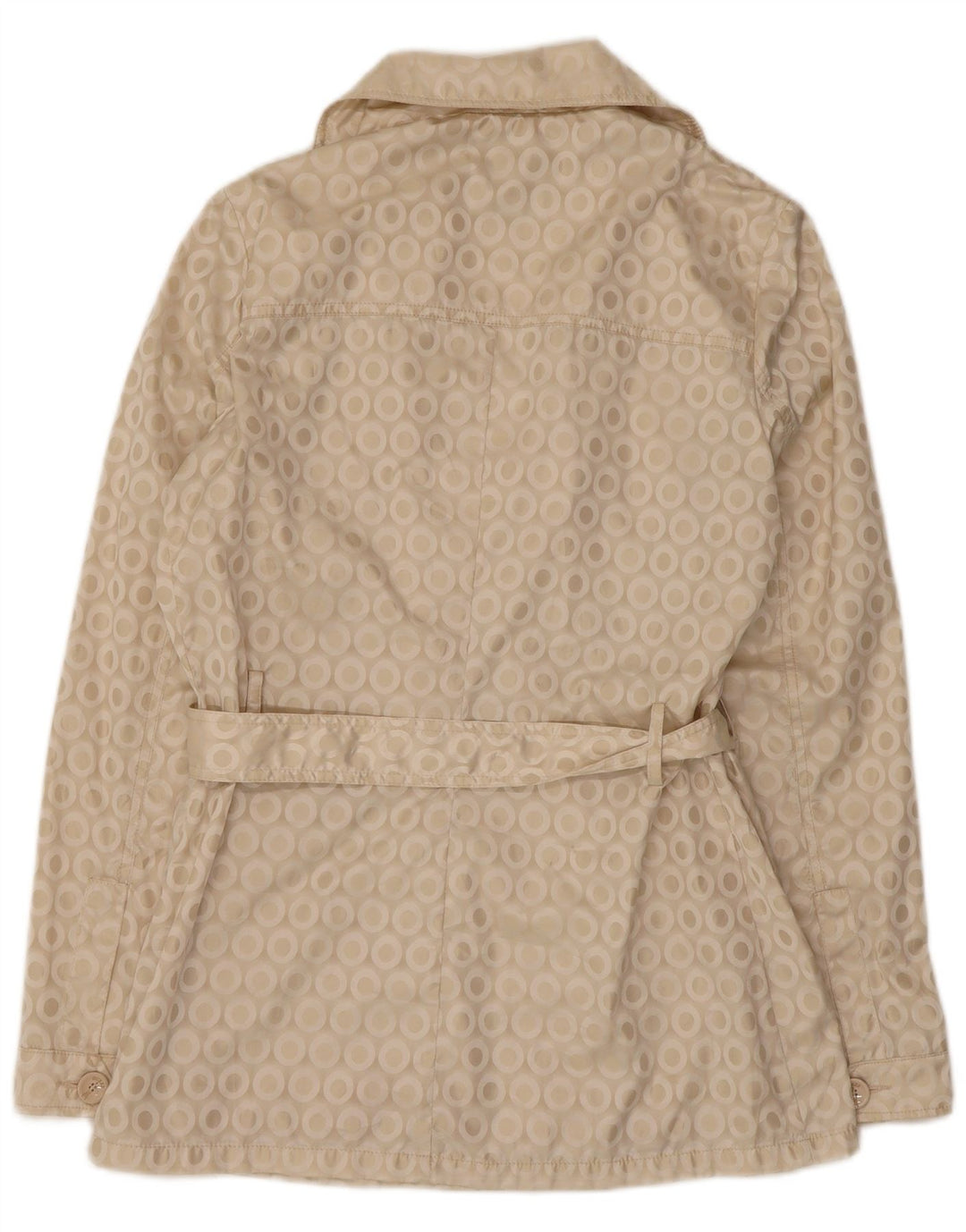 Guess By Marciano Womens Pea Coat IT 44 Medium Beige Geometric Polyester