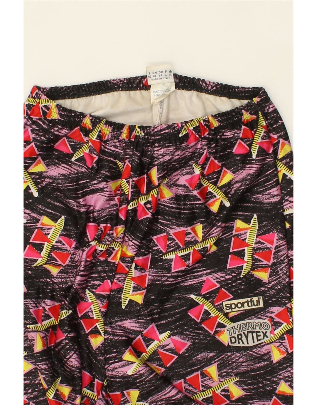 SPORTFUL Womens Stirrup Leggings IT 52 2XL Pink Geometric Polyester Vintage Sportful and Second-Hand Sportful from Messina Hembry 