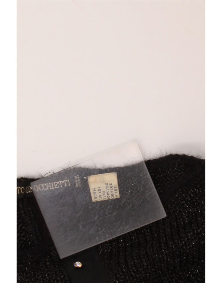 UMBERTO GINOCCHIETTI Womens Boat Neck Jumper Sweater UK 18 XL Black