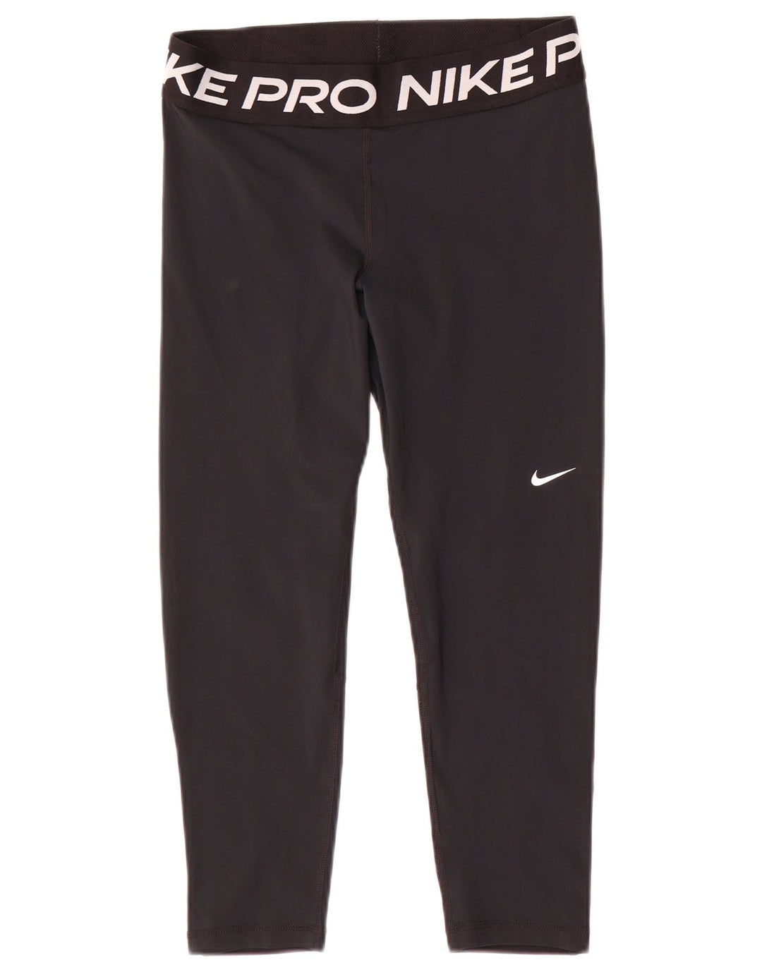 Nike Womens Dri Fit Graphic Capri Leggings UK 14 Medium Black Polyester
