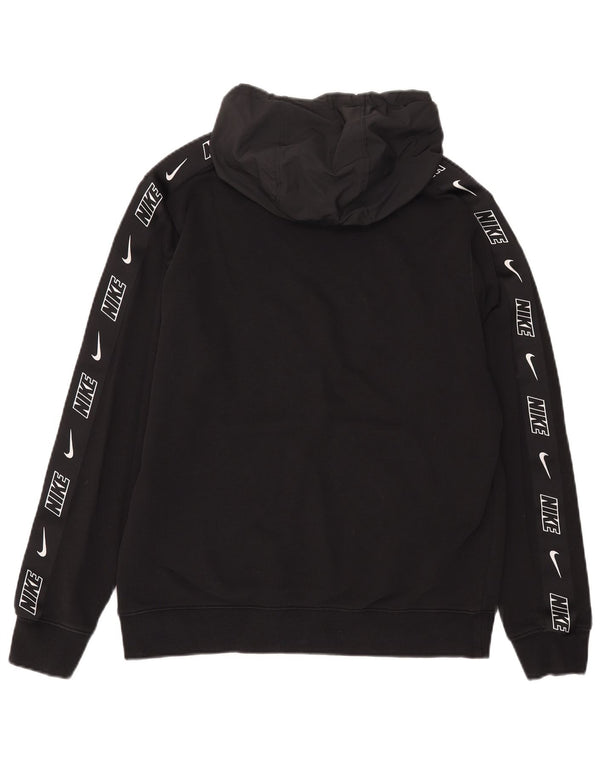 Nike Mens Graphic Hoodie Jumper Medium Black Cotton
