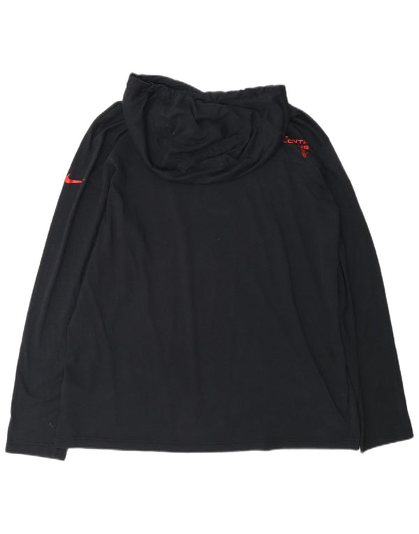 Nike Mens Atlanta Falcons Hooded Graphic Top Long Sleeve Large Navy Blue