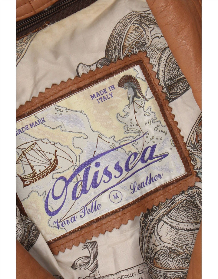 Vintage Womens Leather Jacket UK 14 Medium Brown Leather