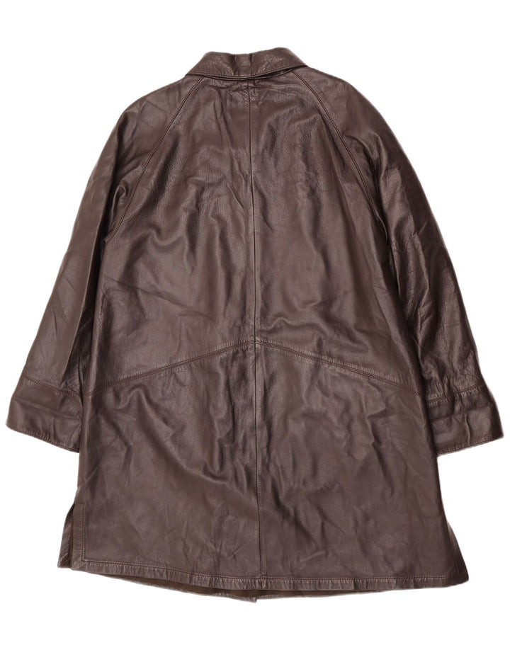 Dibi Womens Leather Coat IT 48 XL Brown Leather